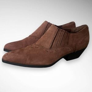 ELLEMENNO Rodeo Women's Brown Leather Western Style Ankle Boots‎ Size 8 | EUC